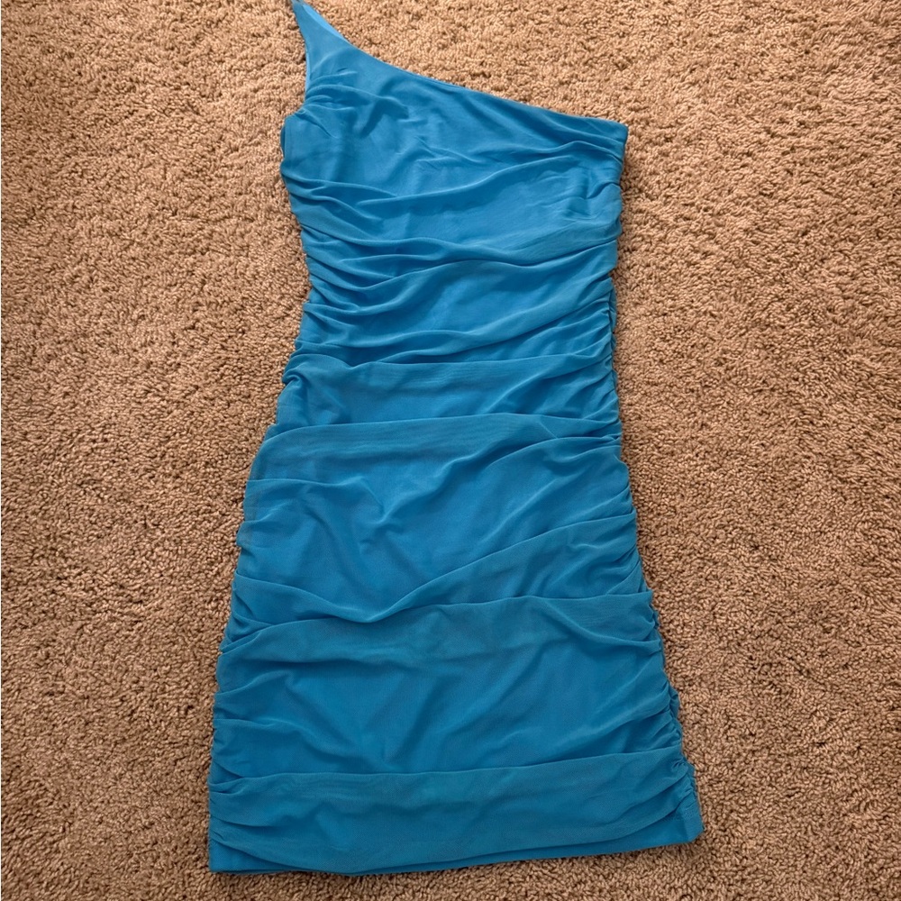 Princess Polly Vibrant Blue One-Shoulder Dress